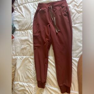 Figs high waist Zamora joggers XSP dark cherry NWOT